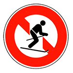 スキー滑走禁止